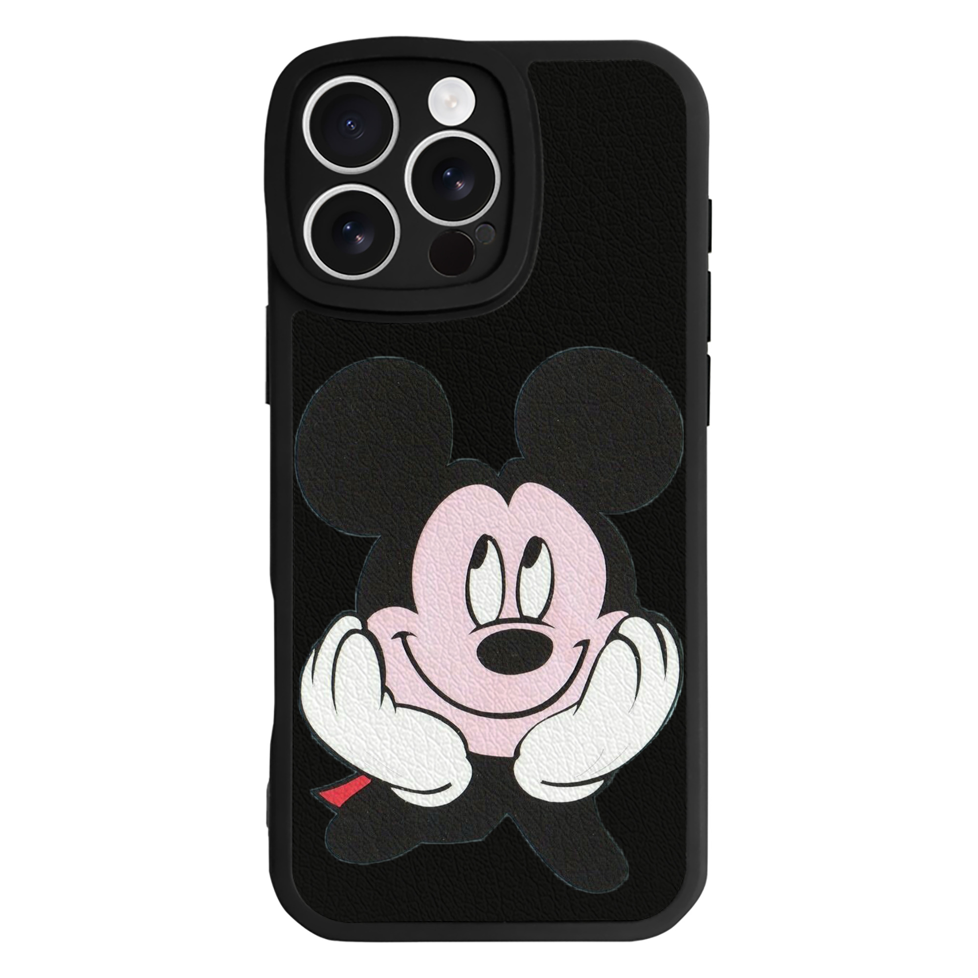 （画像用） ミッキーマウス Mickey Mouse 【iPhone 16シリーズ対応】シリコンスマホケース（レザー調） 材質：シリコン